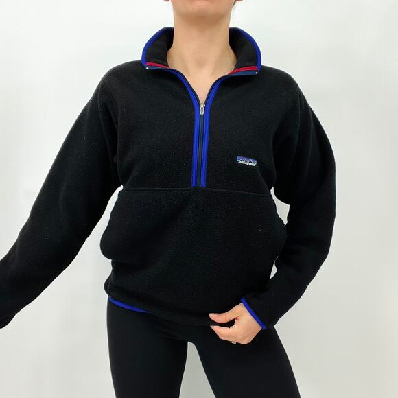 Patagonia Jackets & Blazers - Vintage Patagonia Fall 1999 Black Half-Zip Fleece Jacket Women's Small